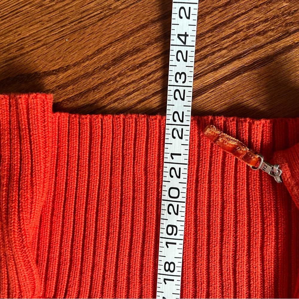 Vintage Tommy Hilfiger Hoodie Cable knit Cable Sweater 2000s Y2K 90s Orange L - Picture 8 of 9